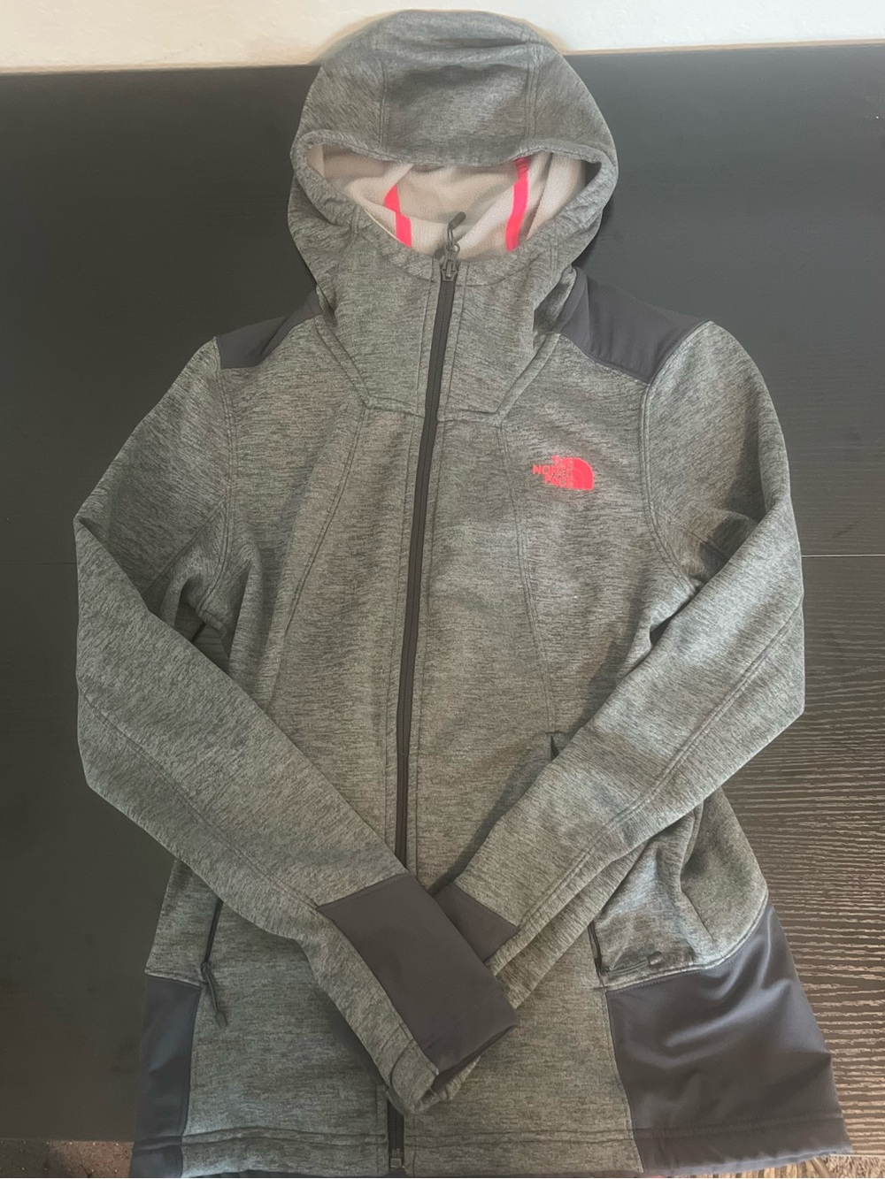 NWOT The North Face Mountain Athletics Full Zip Fleece Hoodie - Gray/Neon Pink 🐝